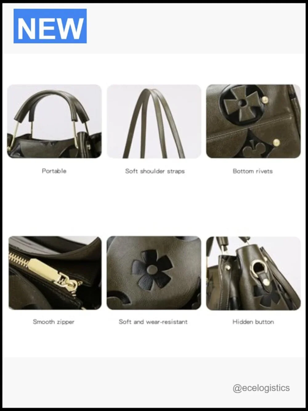 3-in-1 Vegan Leather Top Handle Handbag Set Large Shoulder Bag Tote